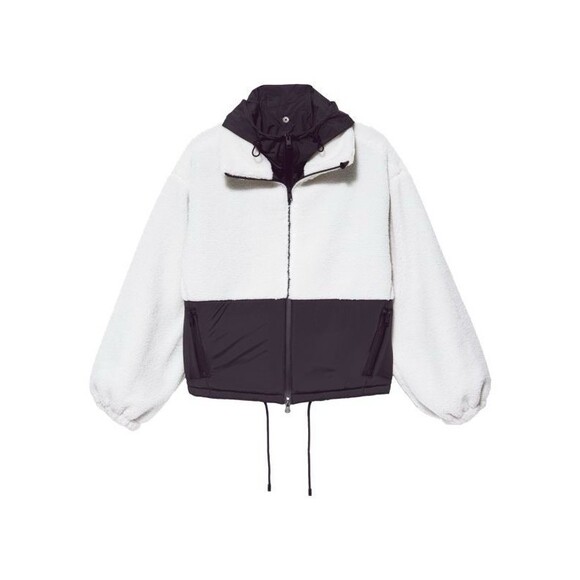 Frame Sherpa & Tech Taffeta Anorak Coat Jacket Black & White Women’s XL NWT - Picture 7 of 16